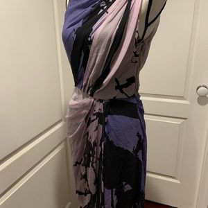 DVF Graphic patterned sleeveless silk dress